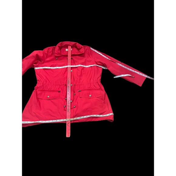 Style & Co Hot Pink Spring Jacket with hood that folds in to zippered collar. XL - Picture 8 of 9